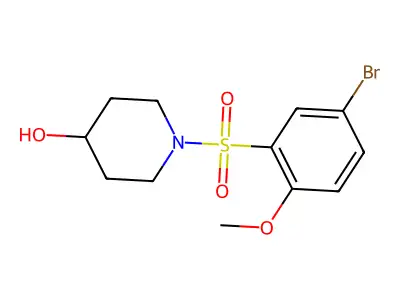 1-((5-Bromo-2-methoxyphenyl)sulfonyl)piperidin-4-ol structure
