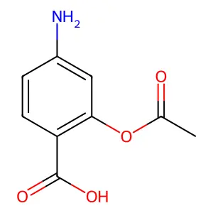 Acetyl 4-aminosalicylic acid structure