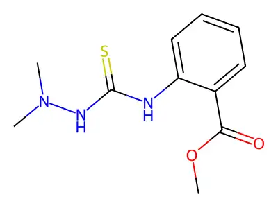 Semicarbazide, 1,1-dimethyl-4-(o-(methoxycarbonyl)phenyl)-3-thio- structure