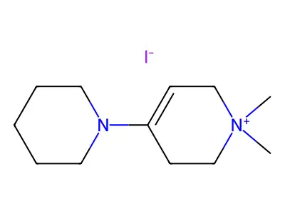 1,1-Dimethyl-4-(piperidin-1-yl)-1,2,3,6-tetrahydropyridin-1-ium iodide structure