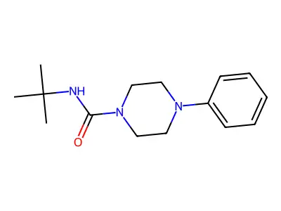 N-tert-butyl-4-phenylpiperazine-1-carboxamide structure