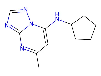 N-cyclopentyl-5-methyl-[1,2,4]triazolo[1,5-a]pyrimidin-7-amine structure