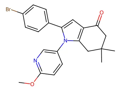 2-(4-Bromophenyl)-1-(6-methoxypyridin-3-yl)-6,6-dimethyl-5,7-dihydroindol-4-one structure