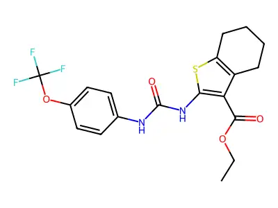 ETHYL 2-(((4-(TRIFLUOROMETHOXY)PHENYL)AMINO)CARBONYLAMINO)-4,5,6,7-TETRAHYDROBENZO[B]THIOPHENE-3-CARBOXYLATE structure
