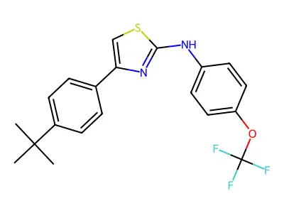 4-(4-tert-butylphenyl)-N-[4-(trifluoromethoxy)phenyl]-1,3-thiazol-2-amine structure