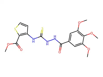 METHYL 3-((THIOXO(((3,4,5-TRIMETHOXYPHENYL)CARBONYLAMINO)AMINO)METHYL)AMINO)THIOPHENE-2-CARBOXYLATE structure
