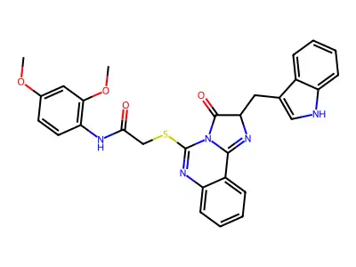 N-(2,4-dimethoxyphenyl)-2-({2-[(1H-indol-3-yl)methyl]-3-oxo-2H,3H-imidazo[1,2-c]quinazolin-5-yl}sulfanyl)acetamide structure