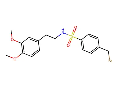 4-(bromomethyl)-N-[2-(3,4-dimethoxyphenyl)ethyl]benzenesulfonamide structure