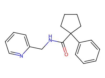 1-phenyl-N-(pyridin-2-ylmethyl)cyclopentane-1-carboxamide structure