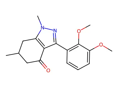 3-(2,3-dimethoxyphenyl)-1,6-dimethyl-6,7-dihydro-5H-indazol-4-one structure