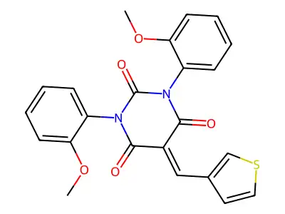 1,3-Bis(2-methoxyphenyl)-5-(thiophen-3-ylmethylidene)-1,3-diazinane-2,4,6-trione structure