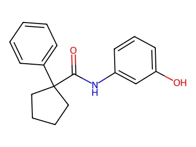 N-(3-hydroxyphenyl)-1-phenylcyclopentane-1-carboxamide structure