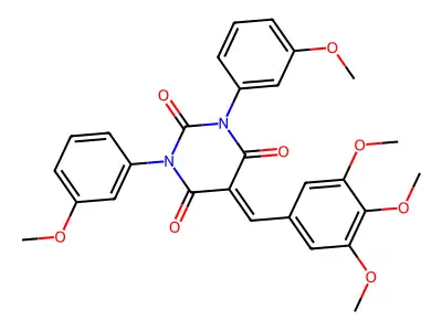 1,3-bis(3-methoxyphenyl)-5-[(3,4,5-trimethoxyphenyl)methylidene]-1,3-diazinane-2,4,6-trione structure