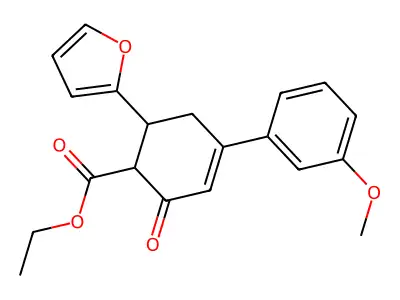 Ethyl 6-(furan-2-yl)-4-(3-methoxyphenyl)-2-oxocyclohex-3-ene-1-carboxylate structure