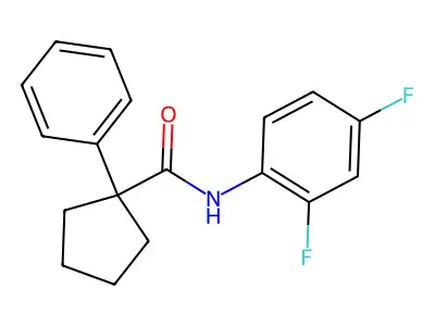 N-(2,4-difluorophenyl)-1-phenylcyclopentane-1-carboxamide structure