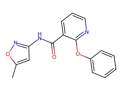 N-(5-methyl-1,2-oxazol-3-yl)-2-phenoxypyridine-3-carboxamide structure