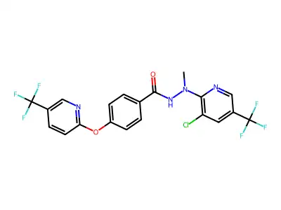 N'-[3-chloro-5-(trifluoromethyl)pyridin-2-yl]-N'-methyl-4-[5-(trifluoromethyl)pyridin-2-yl]oxybenzohydrazide structure