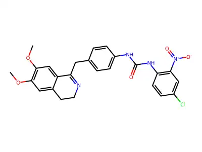 1-(4-((6,7-DIMETHOXY(3,4-DIHYDROISOQUINOLYL))METHYL)PHENYL)-3-(4-CHLORO-2-NITROPHENYL)UREA structure
