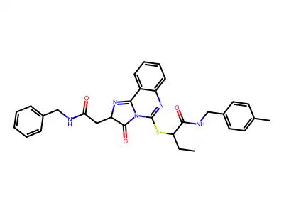 2-({2-[(benzylcarbamoyl)methyl]-3-oxo-2H,3H-imidazo[1,2-c]quinazolin-5-yl}sulfanyl)-N-[(4-methylphenyl)methyl]butanamide structure
