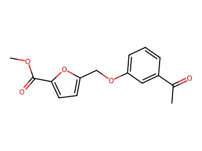 2-Furancarboxylic acid, 5-[(3-acetylphenoxy)methyl]-, methyl ester structure