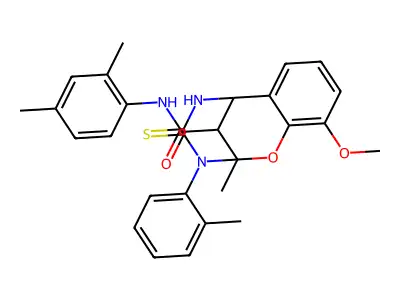 N-(2,4-dimethylphenyl)-10-methoxy-2-methyl-3-(2-methylphenyl)-4-thioxo-3,4,5,6-tetrahydro-2H-2,6-methano-1,3,5-benzoxadiazocine-11-carboxamide structure