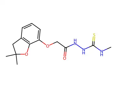 1-(2-(2,2-Dimethyl(3-oxaindan-4-yloxy))acetyl)-4-methylthiosemicarbazide structure