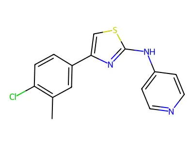 4-(4-chloro-3-methylphenyl)-N-pyridin-4-yl-1,3-thiazol-2-amine structure