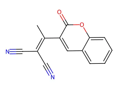 Propanedinitrile, [1-(2-oxo-2H-1-benzopyran-3-yl)ethylidene]- structure