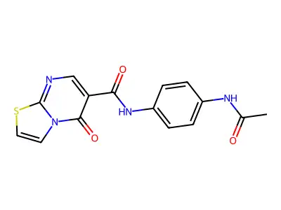 N-[4-(acetylamino)phenyl]-5-oxo-5H-[1,3]thiazolo[3,2-a]pyrimidine-6-carboxamide structure