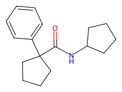 N-cyclopentyl-1-phenylcyclopentane-1-carboxamide structure