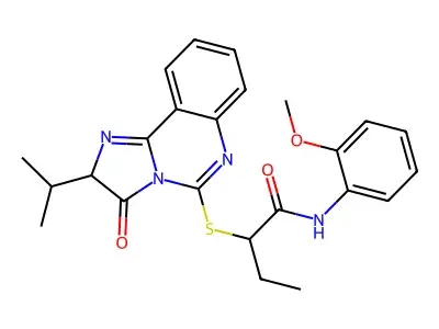 N-(2-methoxyphenyl)-2-{[3-oxo-2-(propan-2-yl)-2H,3H-imidazo[1,2-c]quinazolin-5-yl]sulfanyl}butanamide structure