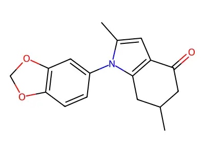 1-(1,3-benzodioxol-5-yl)-2,6-dimethyl-6,7-dihydro-5H-indol-4-one structure
