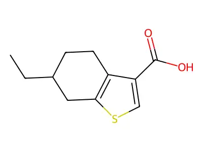 6-Ethyl-4,5,6,7-tetrahydro-1-benzothiophene-3-carboxylic acid structure