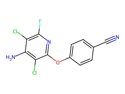 4-(4-Amino-3,5-dichloro-6-fluoro-2-pyridyloxy)benzenecarbonitrile structure
