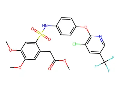 C23H20ClF3N2O7S structure