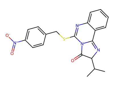 2-isopropyl-5-[(4-nitrobenzyl)thio]imidazo[1,2-c]quinazolin-3(2H)-one structure