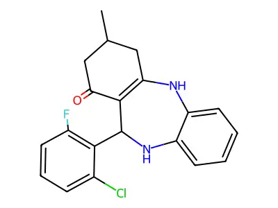 2,10-diaza-9-(2-chloro-6-fluorophenyl)-5-methyltricyclo[9.4.0.0<3,8>]pentadeca-1(15),3(8),11(12),13-tetraen-7-one structure