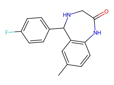 5-(4-Fluorophenyl)-7-methyl-1,3,4,5-tetrahydro-1,4-benzodiazepin-2-one structure