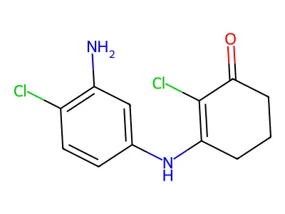3-(3-Amino-4-chloroanilino)-2-chlorocyclohex-2-en-1-one structure