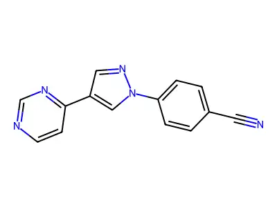 4-(4-(Pyrimidin-4-yl)-1H-pyrazol-1-yl)benzonitrile structure