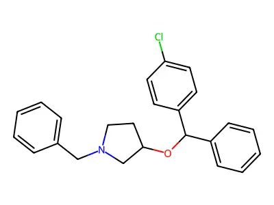 Pyrrolidine, 1-benzyl-3-(p-chloro-alpha-phenylbenzyloxy)- structure