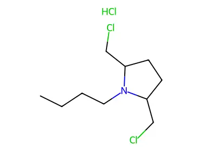 1-Butyl-2,5-bis(chloromethyl)pyrrolidine--hydrogen chloride (1/1) structure