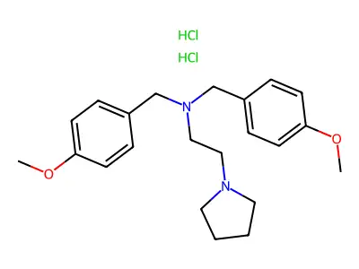 Pyrrolidine, 1-(2-(bis(p-methoxybenzyl)amino)ethyl)-, dihydrochloride structure