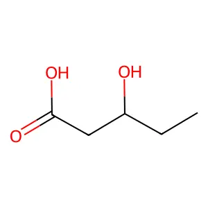 3-Hydroxyvaleric acid structure