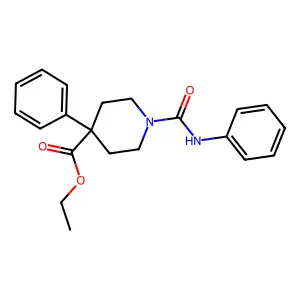 Isonipecotic acid, 4-phenyl-1-phenylcarbamoyl-, ethyl ester structure