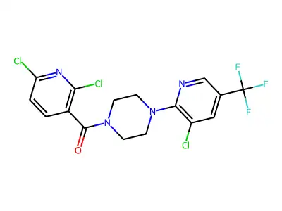 2,6-DICHLORO(3-PYRIDYL)4-(3-CHLORO-5-(TRIFLUOROMETHYL)(2-PYRIDYL))PIPERAZINYL KETONE structure