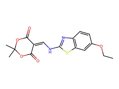 5-{[(6-ethoxy-1,3-benzothiazol-2-yl)amino]methylidene}-2,2-dimethyl-1,3-dioxane-4,6-dione structure