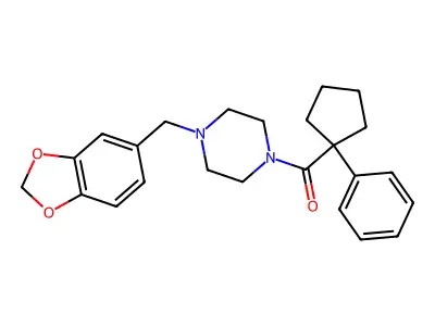 [4-(1,3-Benzodioxol-5-ylmethyl)piperazin-1-yl]-(1-phenylcyclopentyl)methanone structure