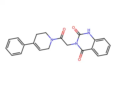 3-[2-oxo-2-(4-phenyl-3,6-dihydro-2H-pyridin-1-yl)ethyl]-1H-quinazoline-2,4-dione structure