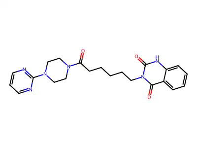 3-[6-oxo-6-(4-pyrimidin-2-ylpiperazin-1-yl)hexyl]-1H-quinazoline-2,4-dione structure